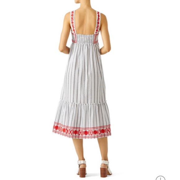 NWOT Kate Spade Stripe Embroidered Maxi Dress - Picture 4 of 8